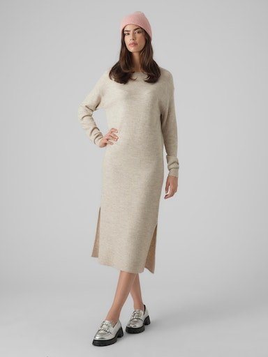 Vero Moda Strickkleid VMLEFILE LS BOATNECK CALF DRESS NOOS von Vero Moda