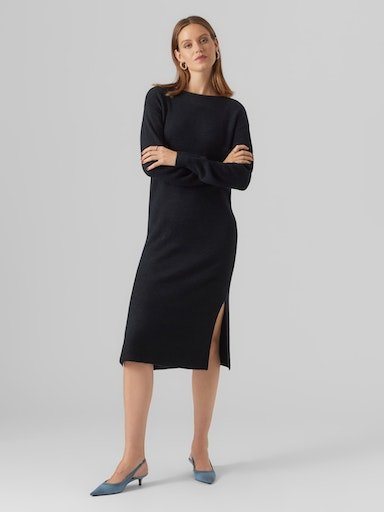 Vero Moda Strickkleid VMLEFILE LS BOATNECK CALF DRESS NOOS von Vero Moda
