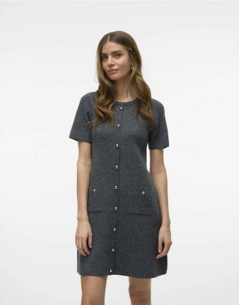 Vero Moda - Strickkleid in Mittelgrau meliert von Vero Moda