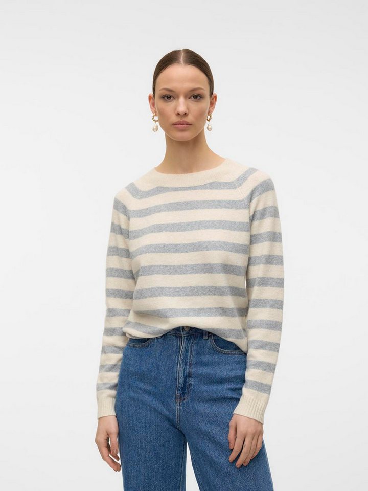 Vero Moda Strickpullover Strick Pullover Meliert Basic Langarm VMDOFFY VMDOFFY LS O-NECK BLOUSE GA NOOS von Vero Moda