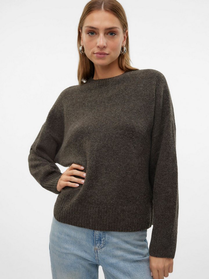 Vero Moda Strickpullover Strickpullover loose fit Rundhals tiefe Schultern VMBOOM LS O-NECK PULLOVER GA NOOS von Vero Moda