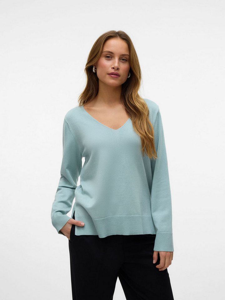 Vero Moda Strickpullover Strickpullover loose fit V-Ausschnitt Langarm VMSILJE LS V-NECK PULLOVER GA NOOS von Vero Moda