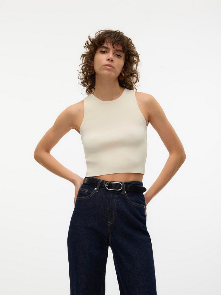 Vero Moda Strickpullover VMGINNY SL O-NECK CROP TOP NOOS von Vero Moda