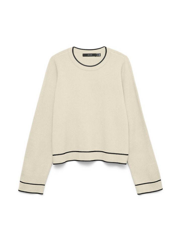 Vero Moda Strickpullover VMGOLD LS O-NECK DOUBLE CONTRAST PU von Vero Moda