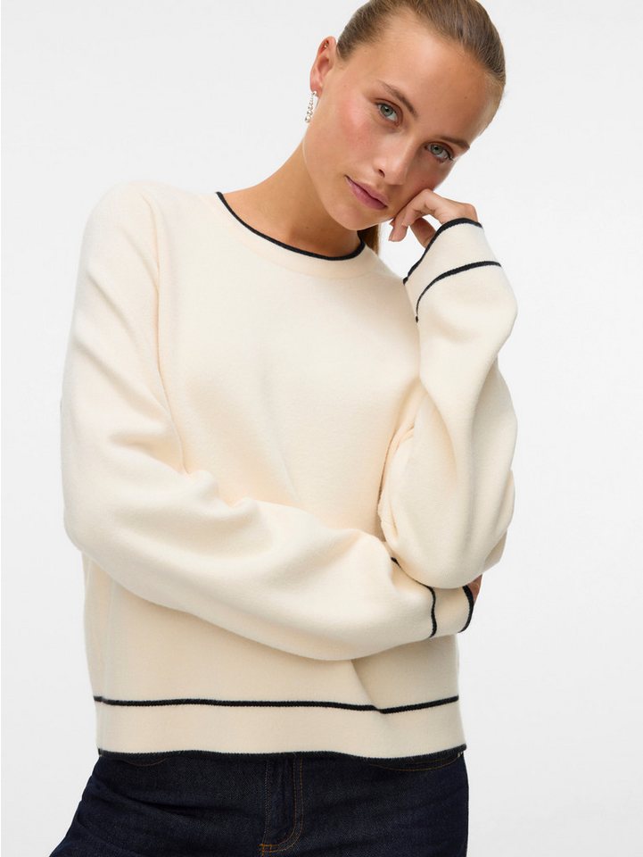 Vero Moda Strickpullover VMGOLD LS O-NECK DOUBLE CONTRAST PULL von Vero Moda