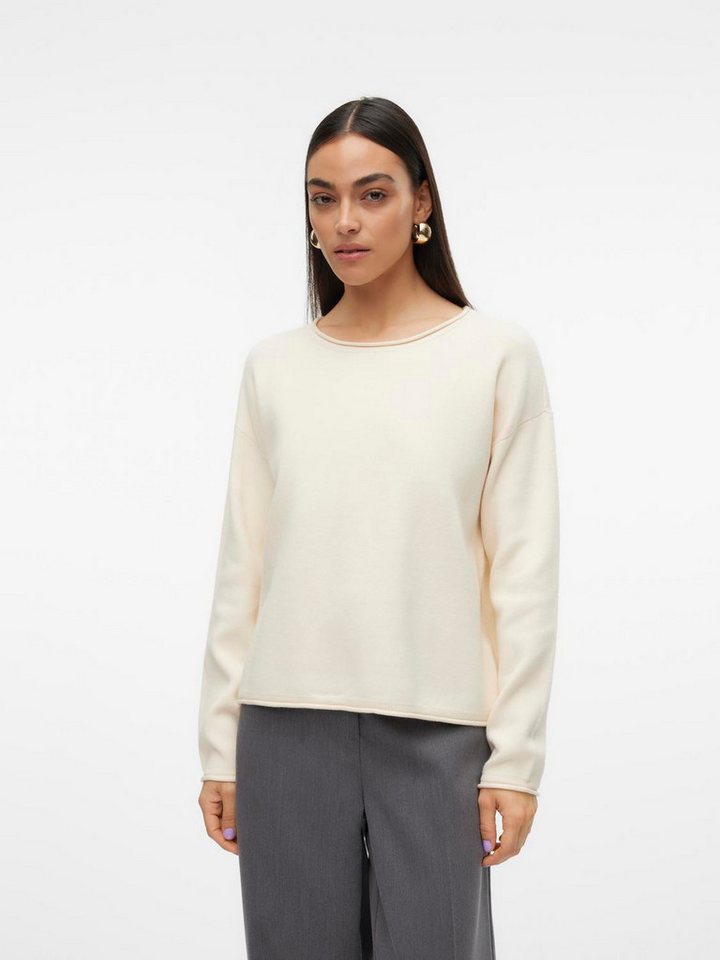 Vero Moda Strickpullover VMGOLD ROLL LS O-NECK PULLOVER GA von Vero Moda