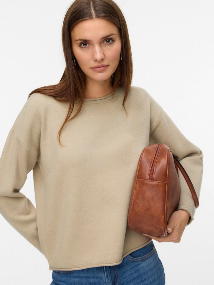 Vero Moda Strickpullover VMGOLD ROLL LS O-NECK PULLOVER GA von Vero Moda