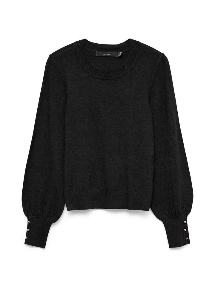 Vero Moda Strickpullover VMHAPPY LS O-NK BUTTON CUFF PULLOVER BOO von Vero Moda