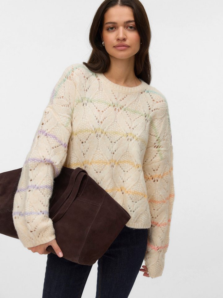 Vero Moda Strickpullover VMNEW HATTY LS O-N STITCH PULLOVER BOO mit zarten Streifen von Vero Moda