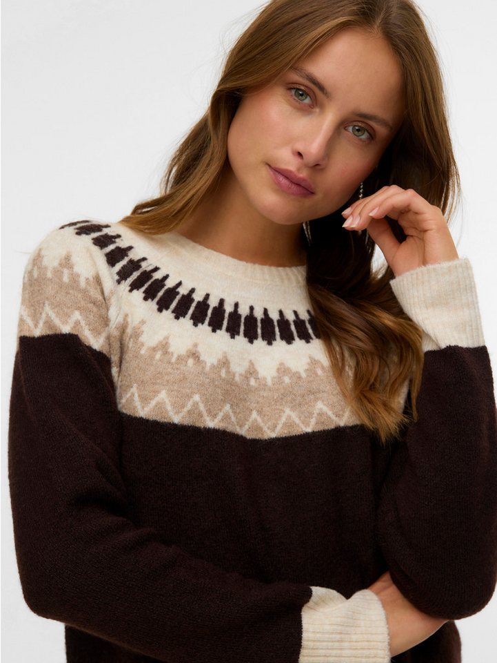 Vero Moda Strickpullover VMSIMONE LS NORDIC PULLOVER GA REP BOO von Vero Moda