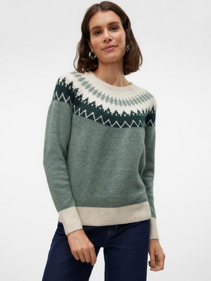 Vero Moda Strickpullover VMSIMONE LS NORDIC PULLOVER GA REP BOO von Vero Moda