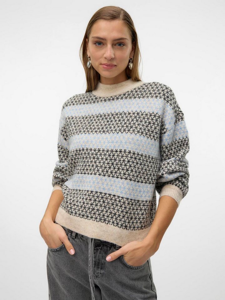 Vero Moda Strickpullover VMTRIXIE LS HIGHNECK PULLOVER GA BOO mit Strickmuster von Vero Moda