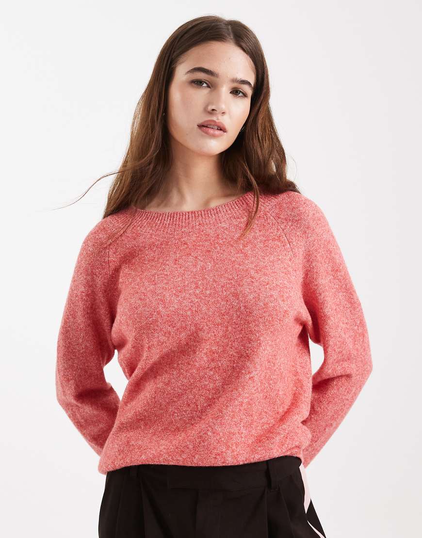 Vero Moda - Strickpullover in Hochrisikorot mit Rundhalsausschnitt von Vero Moda