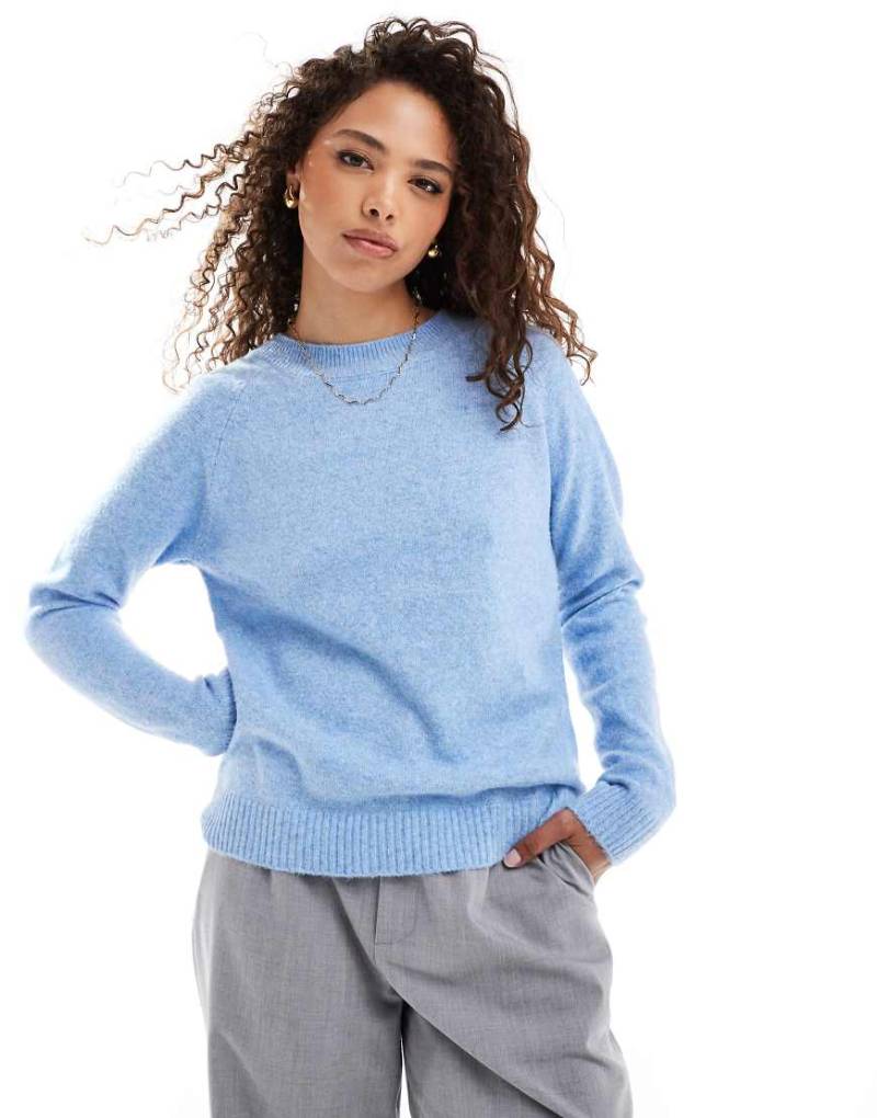 Vero Moda - Strickpullover in Jasper-Blau mit Rundhalsausschnitt von Vero Moda