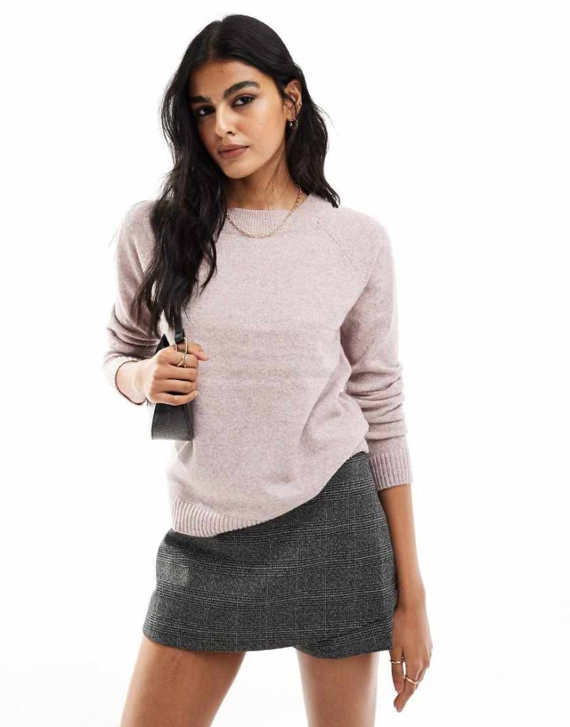 Vero Moda - Strickpullover in meliertem Altrosa mit Rundhalsausschnitt von Vero Moda