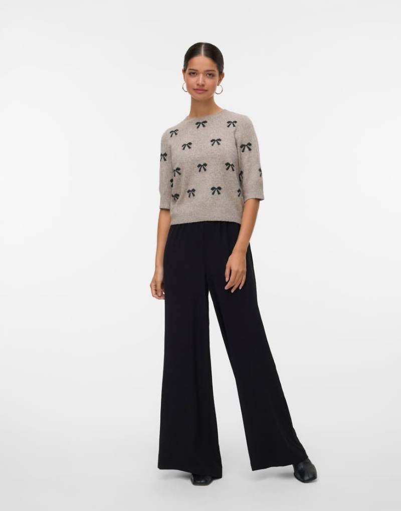 Vero Moda - Strickpullover in meliertem Dunkelgrau von Vero Moda