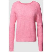 Vero Moda Strickpullover mit Rundhalsausschnitt Modell 'DOFFY' in Pink, Größe S von Vero Moda