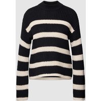 Vero Moda Strickpullover mit Streifenmuster Modell 'HILDA' in Black, Größe M von Vero Moda