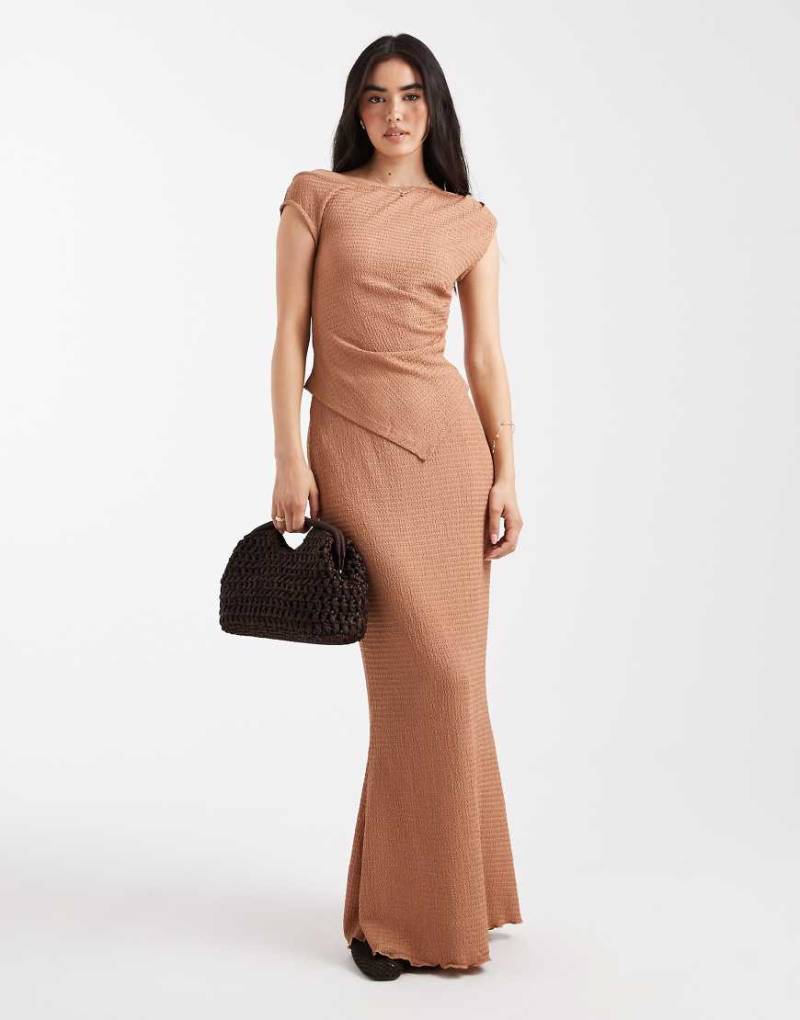 Vero Moda - Strukturierter Maxirock aus Jersey in Mokkabraun, Kombiteil-Brown von Vero Moda