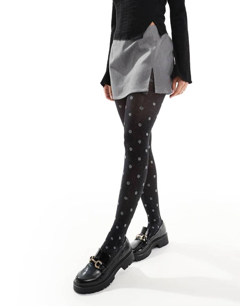 Vero Moda - Strumpfhose in Schwarz mit glitzerndem Punktmuster von Vero Moda