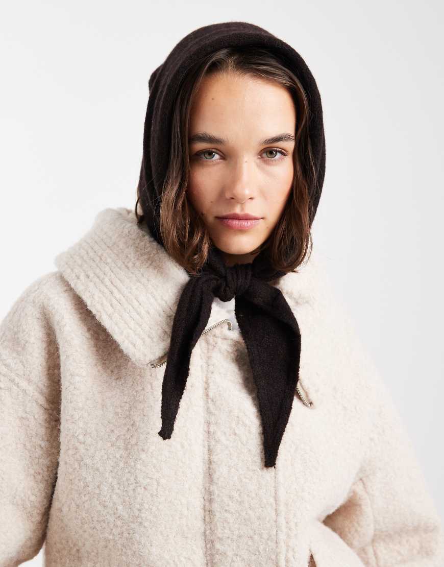 Vero Moda - Superweicher, dreieckiger SChal aus Wollmix in Schokobraun meliert-Brown von Vero Moda
