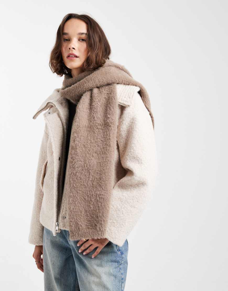 Vero Moda - Superweicher, flauschiger Schal in Fossil-Beige-Neutral von Vero Moda
