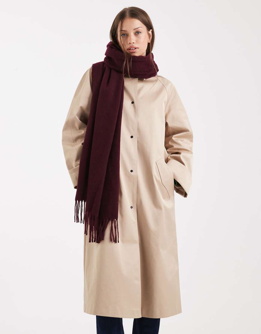 Vero Moda - Superweicher Schal in Burgunderrot mit Fransen von Vero Moda