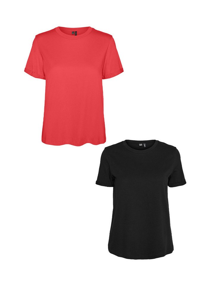 Vero Moda T-Shirt 2er Pack Basic VMPAULA (2-tlg) VMPAULA S/S T-SHIRT NOOS von Vero Moda