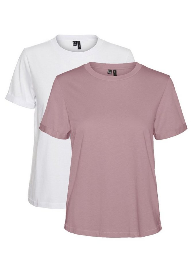 Vero Moda T-Shirt 2er Pack Basic T-Shirt VMPAULA (2-tlg) VMPAULA S/S T-SHIRT NOOS von Vero Moda