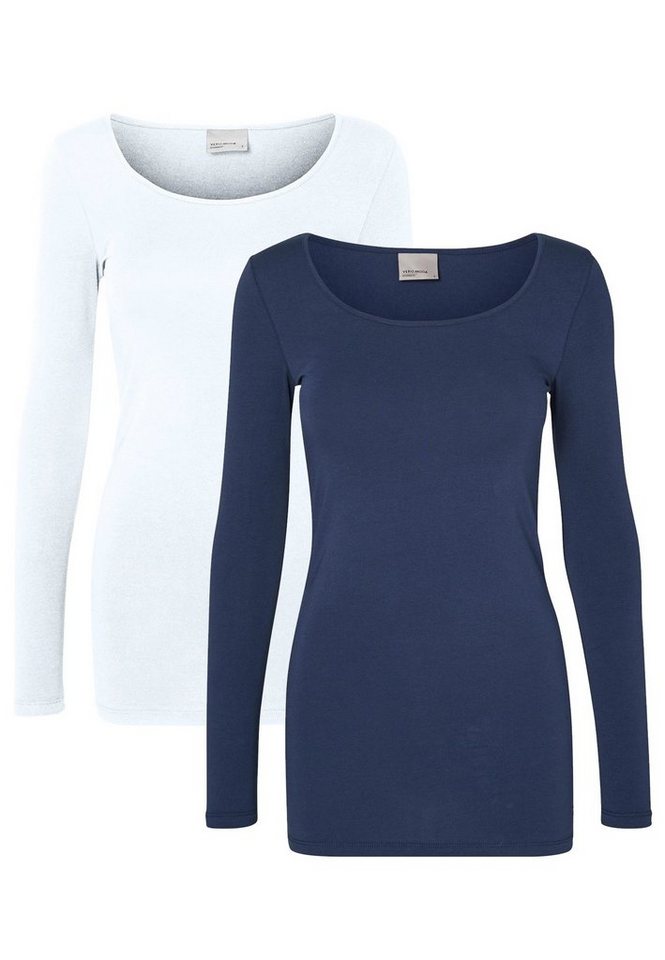 Vero Moda T-Shirt (2-tlg) VMMAXI MY LS SOFT LONG U-NECK NOOS von Vero Moda