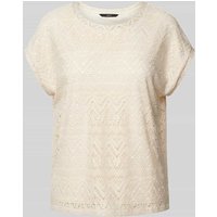 Vero Moda T-Shirt mit Lochmuster Modell 'MAYA' in Beige, Größe XS von Vero Moda