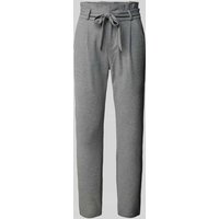 Vero Moda Tapered Fit Stoffhose mit Bindegürtel Modell 'EVA' in Mittelgrau Melange, Größe L/34 von Vero Moda