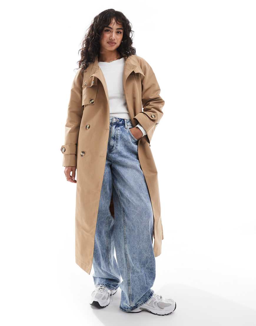Vero Moda - Trenchcoat in Kamelbraun mit gestepptem Futter-Neutral von Vero Moda
