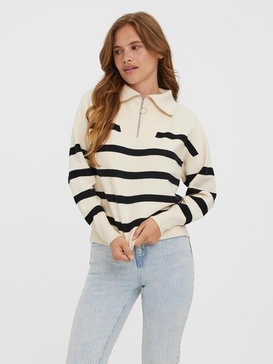 Vero Moda Troyer VMSABA STRIPE LS HIGHNECK BLOUSE GA NOOS von Vero Moda