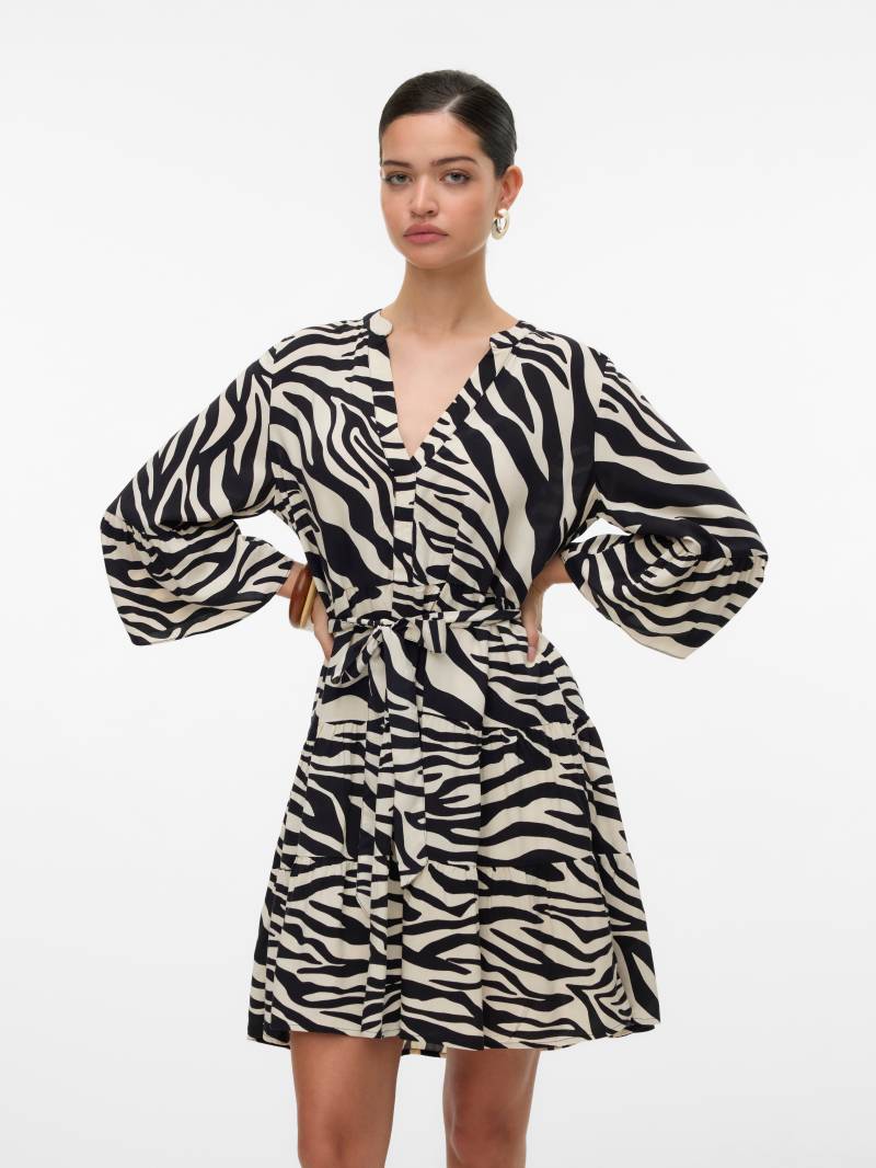 Vero Moda Tunikakleid "VMMELBA 3/4 SHORT BELT DRESS WVN GA NOOS" Sommerkleid, mit Volant und Taillen-Bindegürtel von Vero Moda