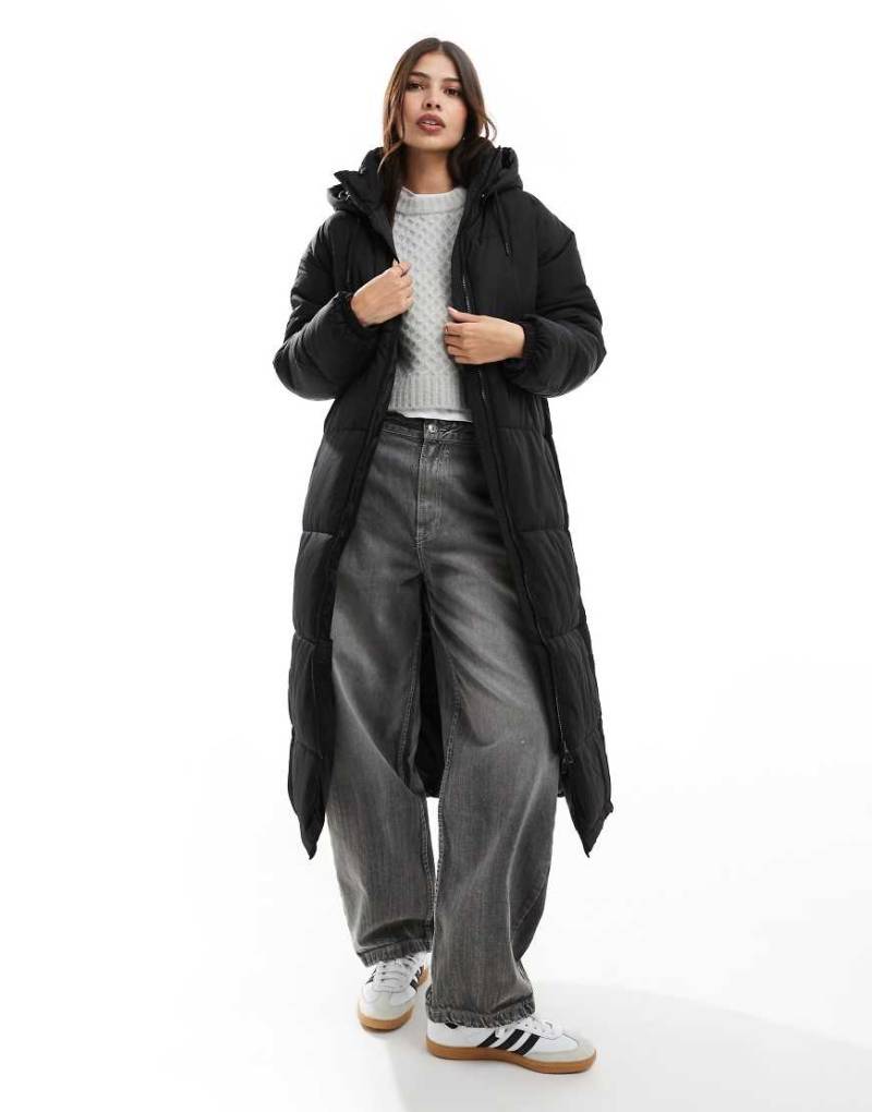 Vero Moda - Wattierter, Longline-Mantel in Schwarz von Vero Moda