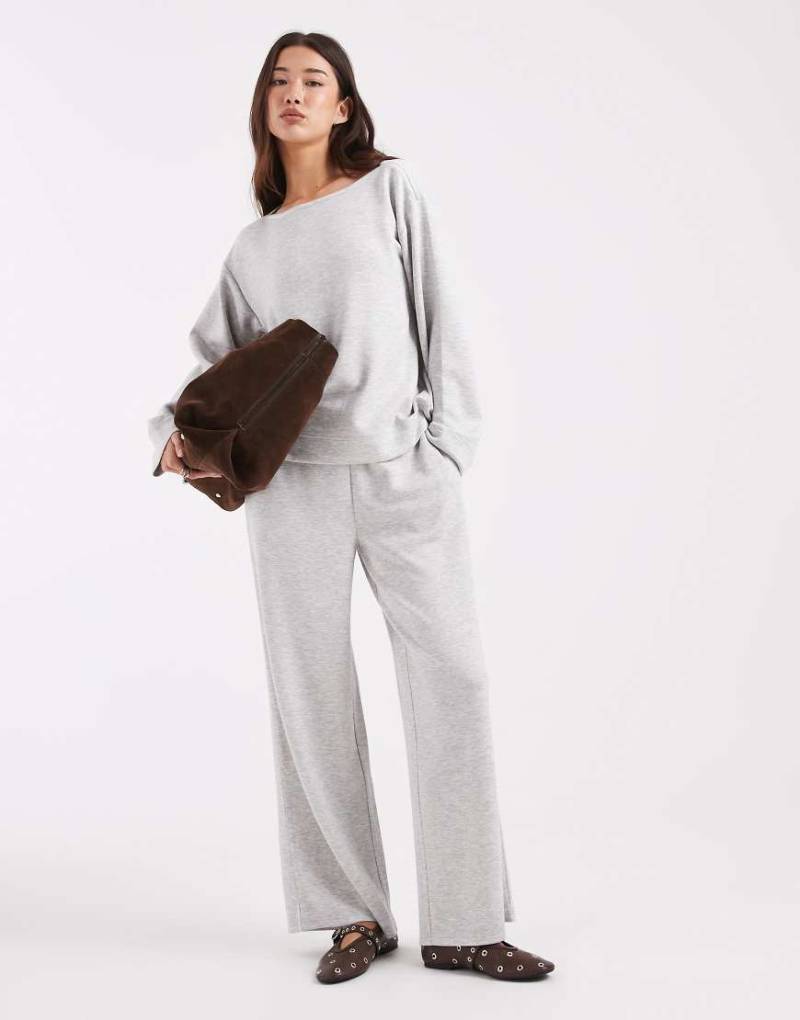 Vero Moda - Weiche, weit geschnittene Jogginghose in meliertem Grau, Kombiteil von Vero Moda