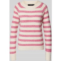 Vero Moda Weicher Langarm Pullover mit Rundhalsausschnitt Modell 'DOFFY' in Pink Melange, Größe M von Vero Moda