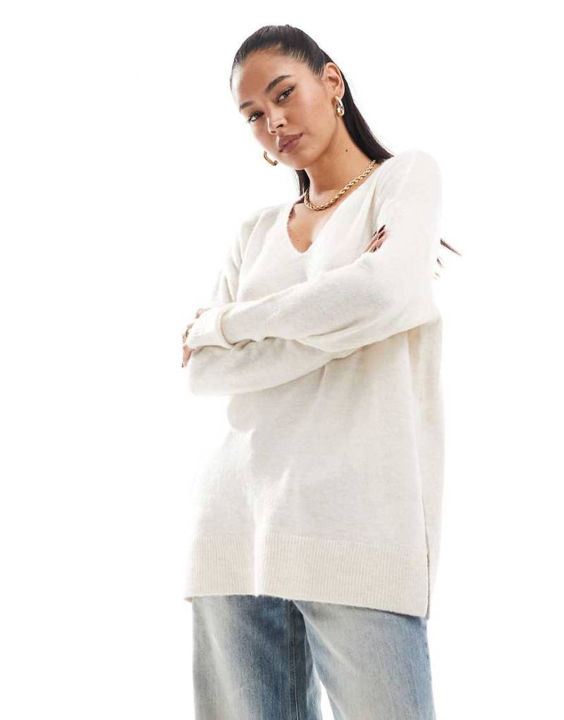 Vero Moda - Weicher Longline-Pullover in Cremeweiß von Vero Moda