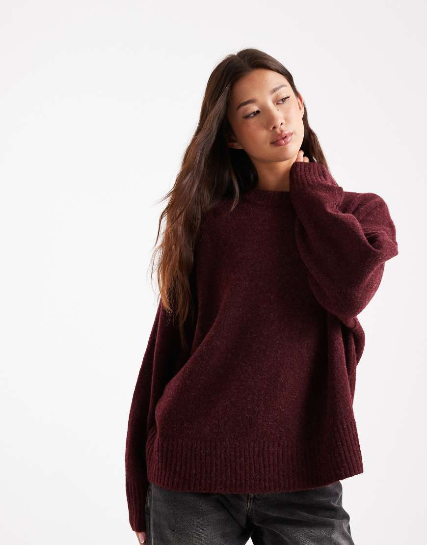 Vero Moda - Weicher Pullover in Burgunderrot mit Rundhalsausschnitt von Vero Moda