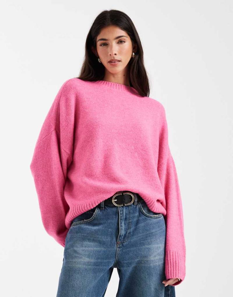 Vero Moda - Weicher Pullover in Kosmos-Rosa mit Rundhalsausschnitt von Vero Moda
