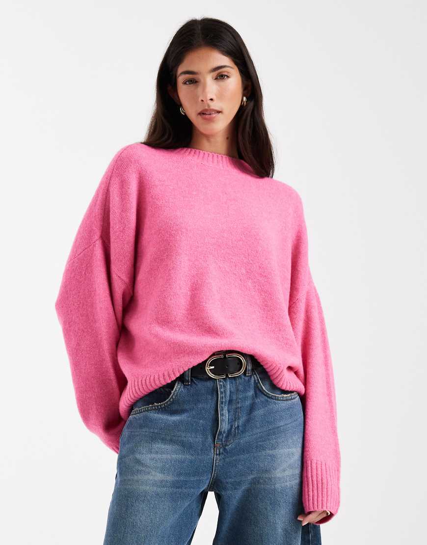 Vero Moda - Weicher Pullover in Kosmos-Rosa mit Rundhalsausschnitt von Vero Moda