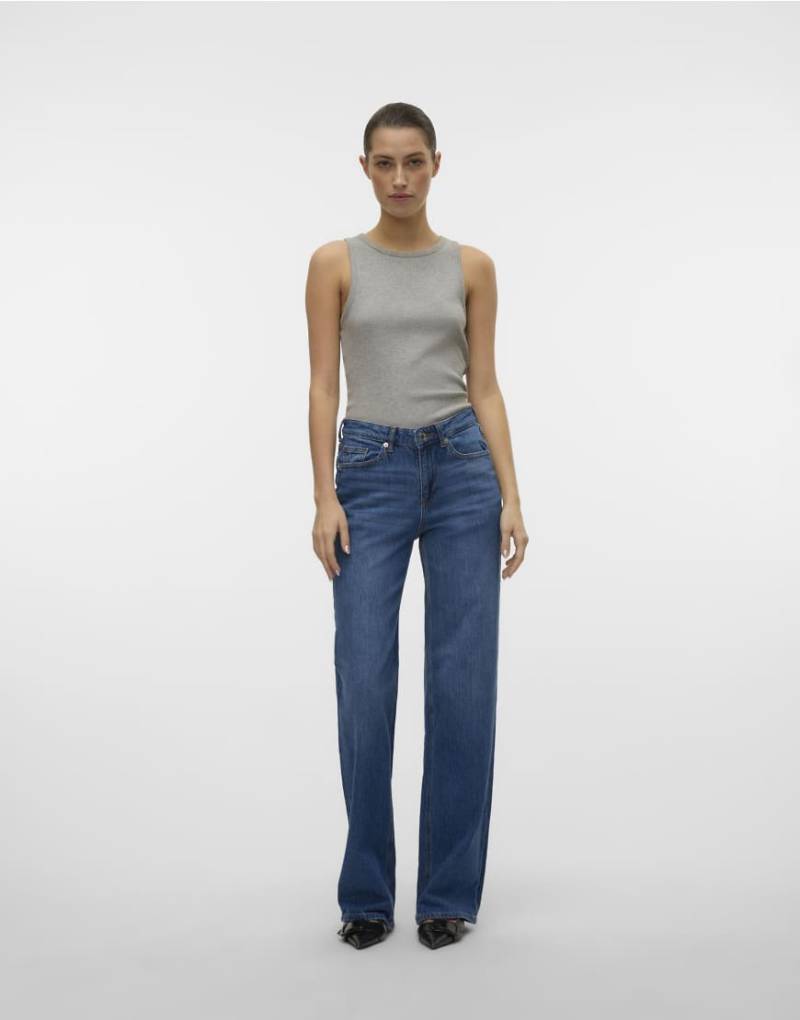 Vero Moda - Weit geschnittene Denim-Jeans in Mittelblau von Vero Moda