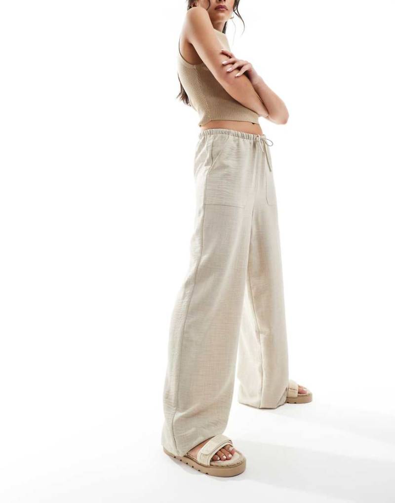 Vero Moda - Weit geschnittene Schlupfhose in Steinbeige mit Tunnelzug in der Taille-Neutral von Vero Moda