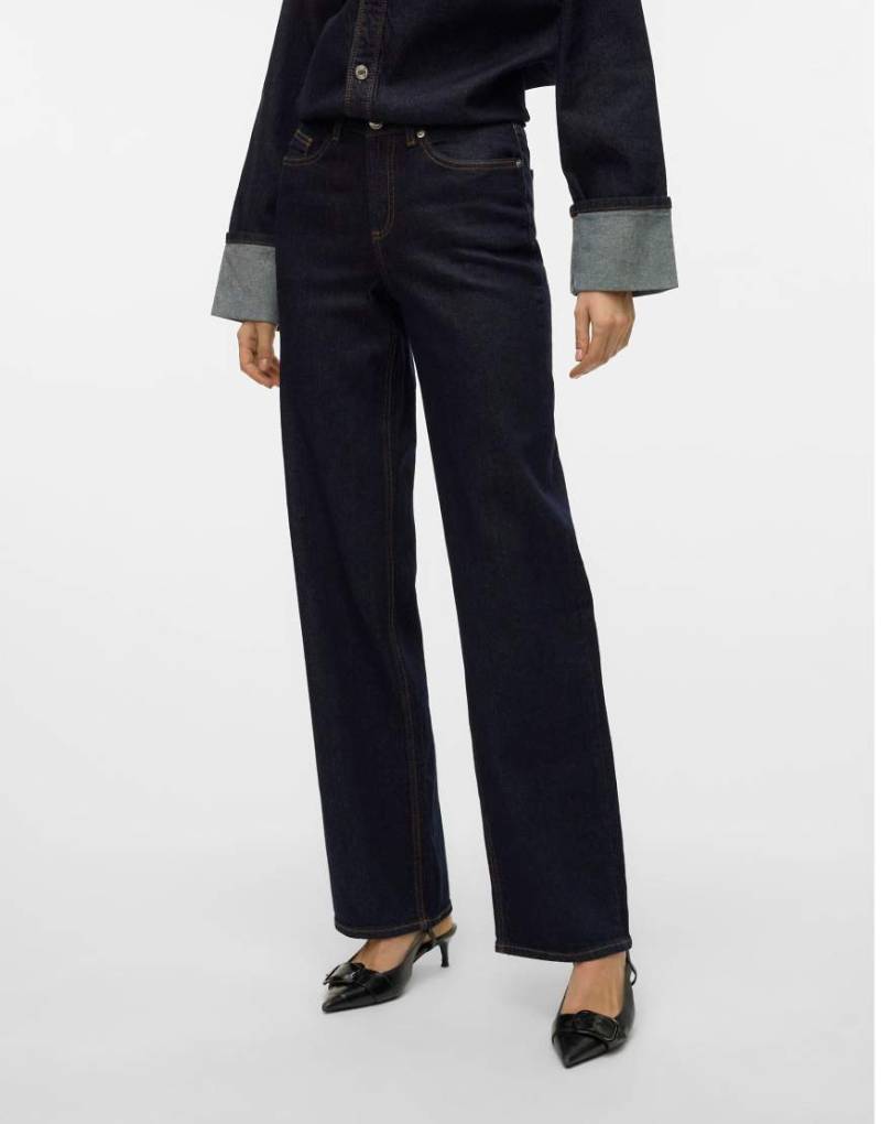 Vero Moda - Wide-Fit-Jeans aus Denim in Dunkelblau von Vero Moda
