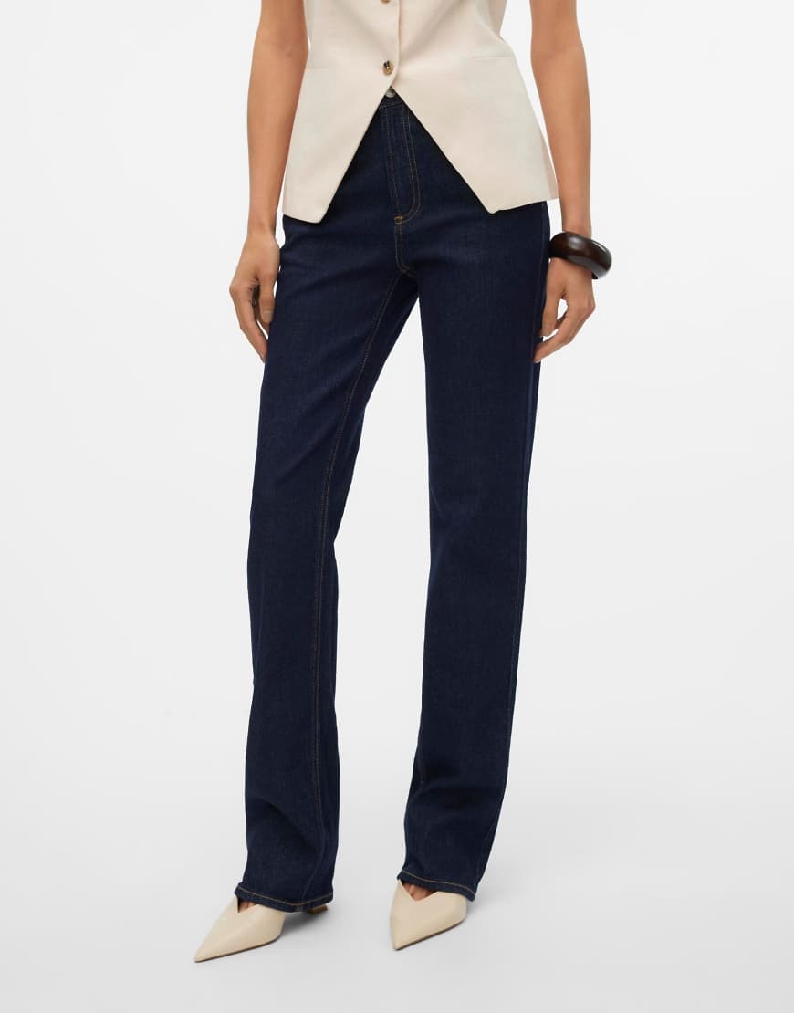 Vero Moda - Wide-Fit-Jeans aus Denim in Dunkelblau von Vero Moda