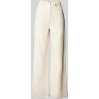 Vero Moda Wide Leg Jeans mit 5-Pocket-Design aus reiner Baumwolle Modell 'KATHY' in Ecru, Größe 31/32 von Vero Moda