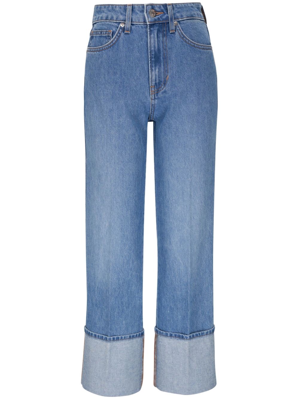 Veronica Beard Straight-Leg-Jeans mit Umschlag - Blau von Veronica Beard