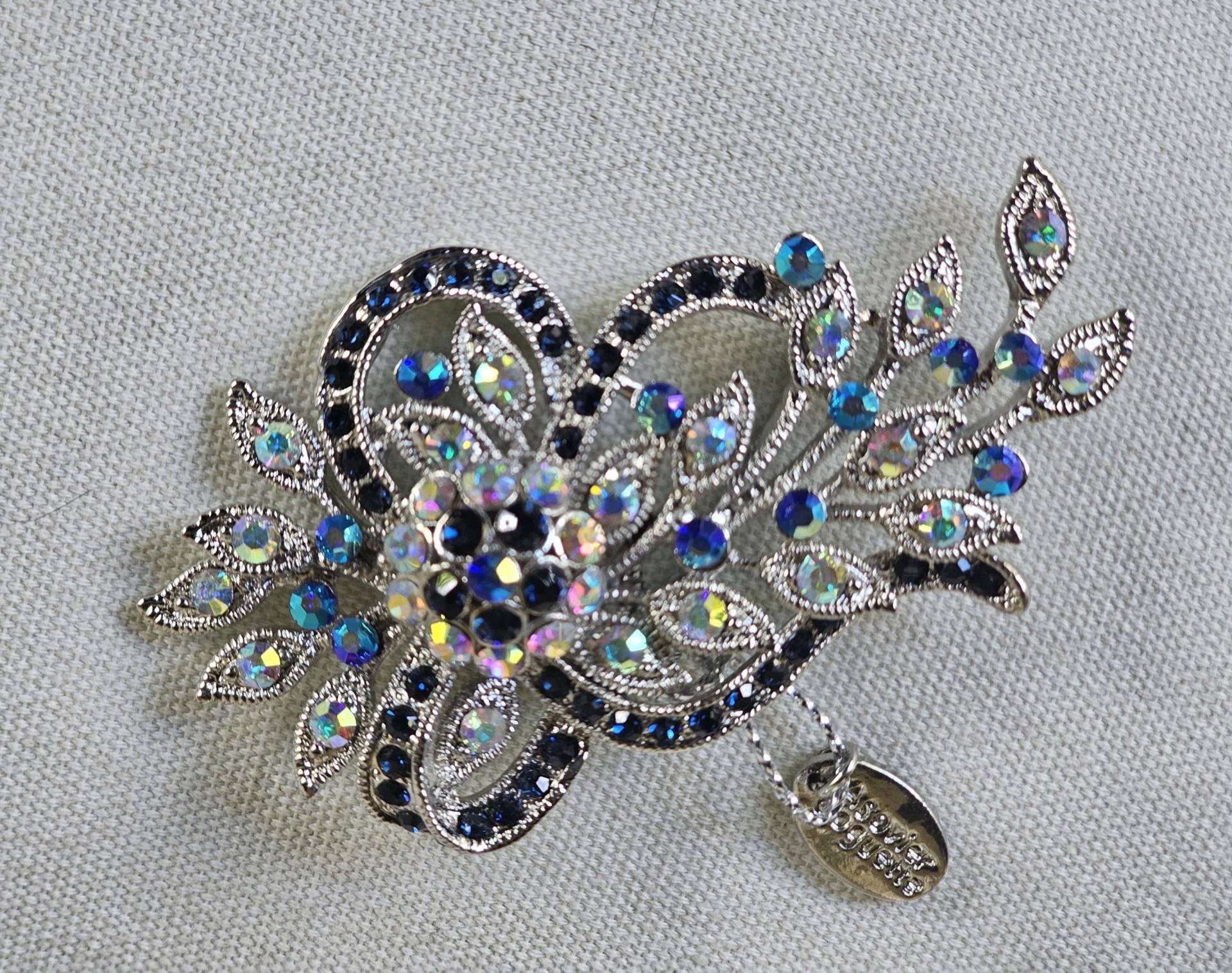 Vintage Brosche Aurora Borealis Bunte Brosche, Toned Brosche, Signierte Brosche Asovier Goguette von VeronicaGems