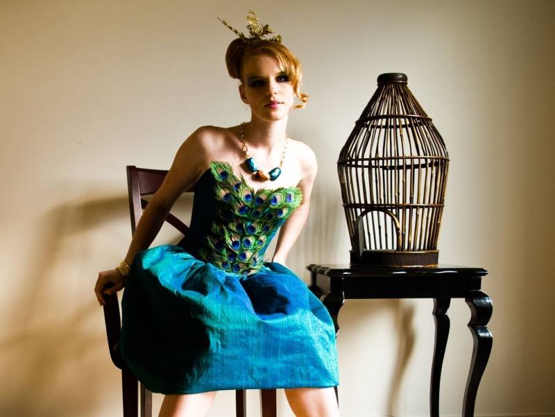 Peacock-Cocktail-Kleid Von Veronica Reis in Größen 2-14 von VeronicaReisCouture